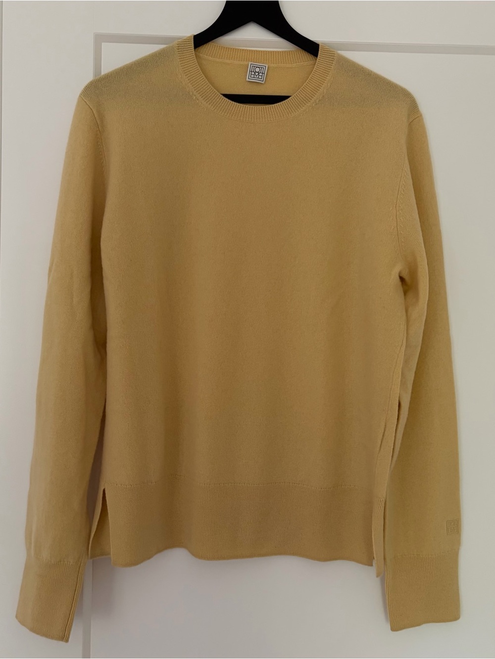 Toteme Cabled Cashmere Crewneck Sweater Yellow Size M